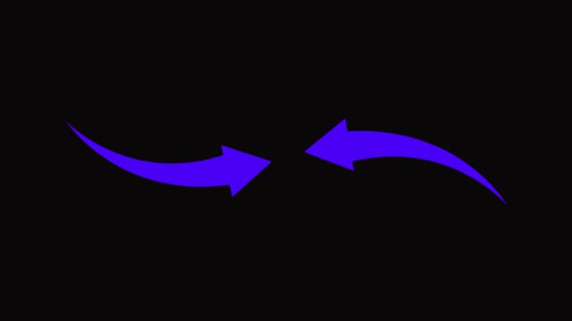 2 arrow set icon vector for web design, arrow icons Illustration vector black background 4k video.