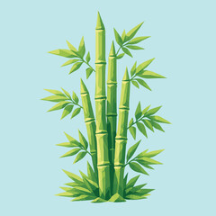 Obraz premium bamboo with low poly art, eps 10 illustration