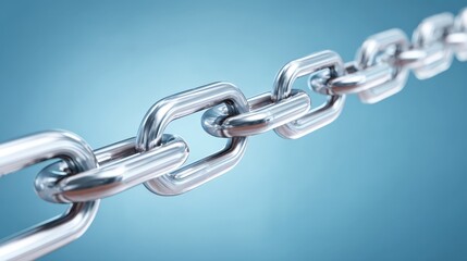 Obraz premium Clean and Professional Link Chain on a Smooth Background for Corporate Use and Design