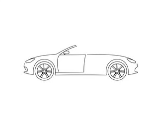 Fototapeta premium Minimalist car outline on white background, representing automotive, travel, and transport services, modern, mobility