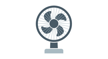 Obraz premium Simple illustration of a dark blue electric fan on a white background