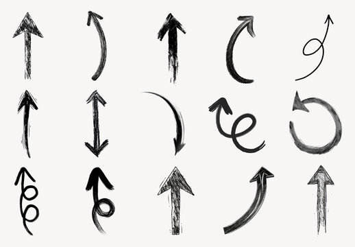Artistic Brushstroke Arrow Collection Design Set