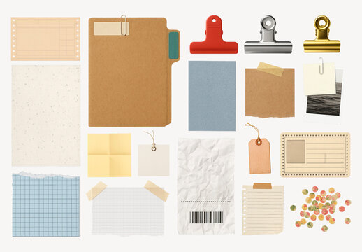 Assorted Stationery Collage Element Set