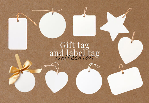 Diverse Blank Gift Tags Element Set