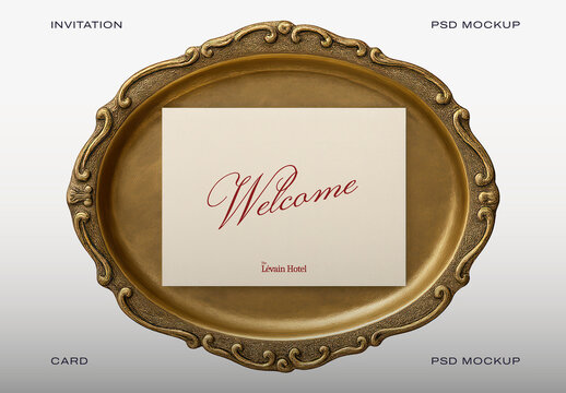 Elegant Invitation Card Mockup PSD