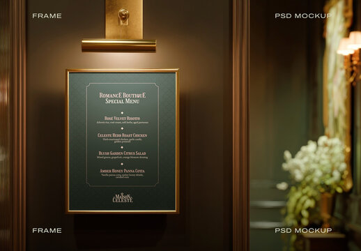 Elegant Restaurant Menu Mockup PSD