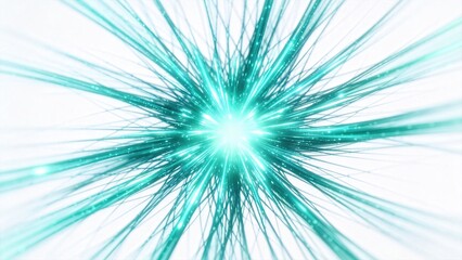 Obraz premium Abstract glowing teal fiber optic burstexplosion of lightenergy and technology conceptbackground for scienceinnovationfutureconnectivity and digital network design