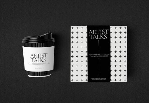 Minimalist Coffee Cup And Packaging Mockup PSD