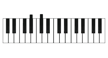 Fototapeta premium A clean minimalist representation of black and white piano keys with some keys highlighted for emphasis on melody composition and musical theory