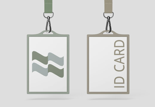 Minimalist ID Card Mockup Design Template PSD