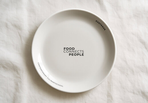 Plate Mockup With Inspiring Culinary Message PSD