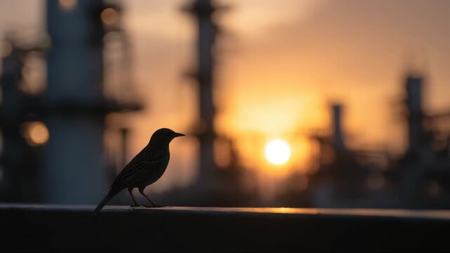 Industrial silhouette for energy and sustainability storytelling