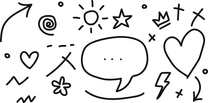 Hand drawn doodles collection various fun and creative illustrations