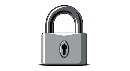 Naklejka premium Secure silver padlock isolated on a white background representing security and protection