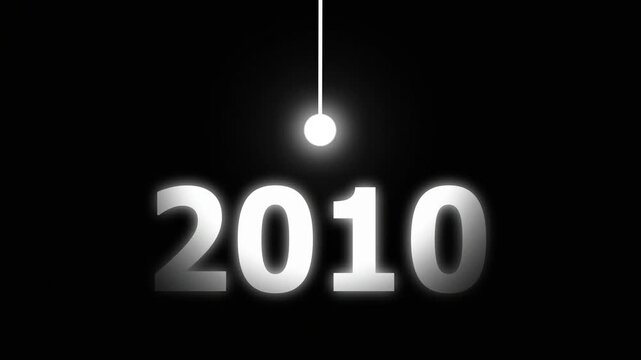 Bright Idea Lighting Up 2010 &ndash; Futuristic New Year Concept Symbolizing Innovation, Hope, Strategy and Forward Thinking Success.