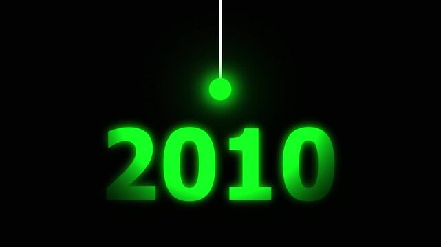 Green Idea Lighting Up 2010 &ndash; Futuristic New Year Concept Symbolizing Innovation, Hope, Strategy and Forward Thinking Success.