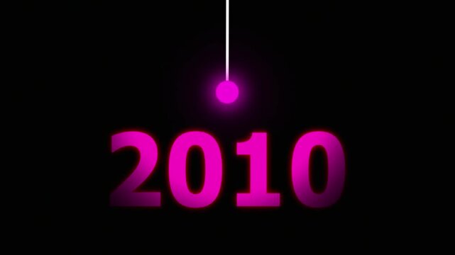 Pink Idea Lighting Up 2010 &ndash; Futuristic New Year Concept Symbolizing Innovation, Hope, Strategy and Forward Thinking Success.