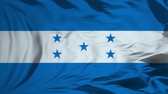 Honduras Flag Waving In Slow Motion
