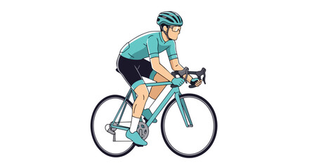 Obraz premium Dynamic illustration of a person cycling on a road bike, engaged in athletic pursuit and healthy outdoor recreation.