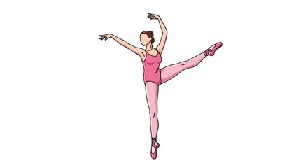 Obraz premium Elegant female ballet dancer gracefully poised in a dynamic pose, embodying poise and artistic expression