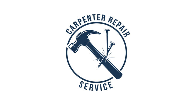 Carpenter Repair Service Logo with Tools.