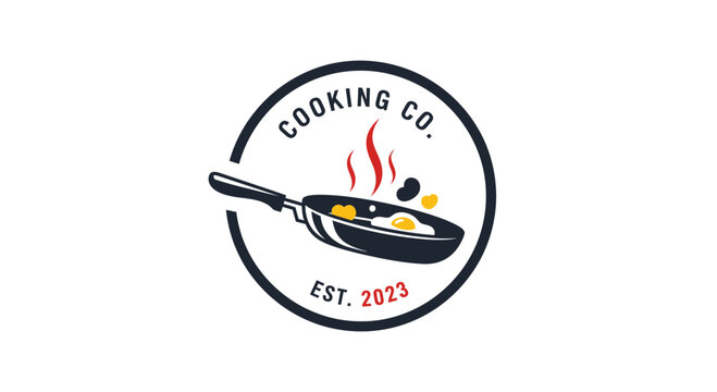 Cooking Company Logo with Frying Pan.