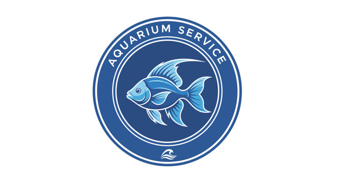 Blue Fish Logo Design for Aquarium.