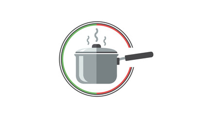 Obraz premium Gray Saucepan with Lid and Handle.