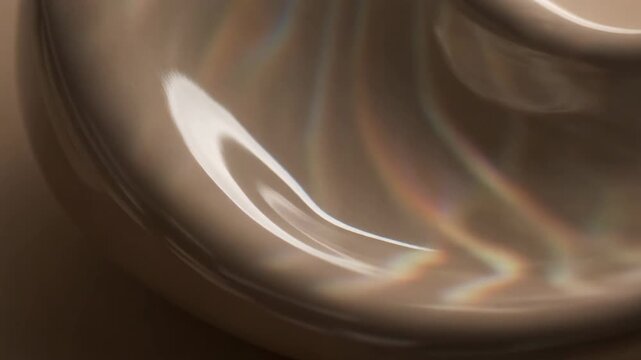 A close-up view of a shiny metallic surface with reflective light and abstract patterns