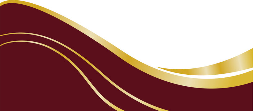 Elegant Gold Curved Border Design, Elegant Maroon Gold Curved Border
