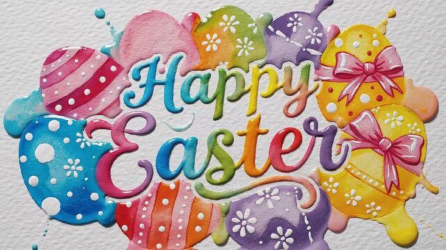 Happy Easter sparkling easter egg typography greeting card design