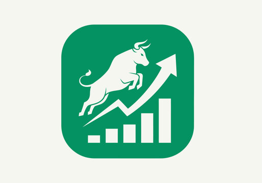 Diagram pasar saham dengan grafik meningkat dari berbagai macam bisnis yang menjanjikan untuk masa depan di era digital