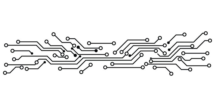 Abstract digital circuit board pattern with electronic lines and nodes vector illustration