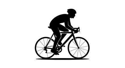 Naklejka premium Professional cyclist riding bicycle with focused expression