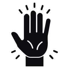 Obraz premium High Five Hand Gesture Silhouette Icon Vector on white background