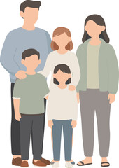 Fototapeta premium Happy Family Portrait – Parents and Children Together Vector Illustration