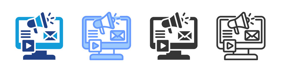 Digital Marketing icon set multiple style collection