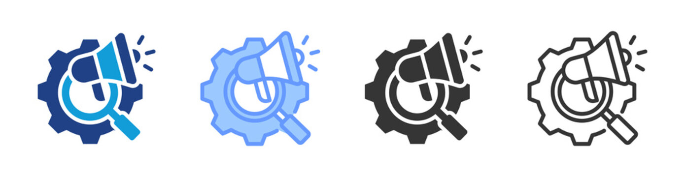 Search Engine Marketing icon set multiple style collection