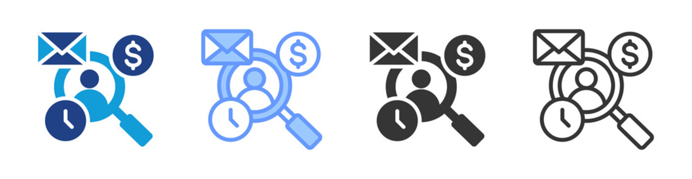 Customer Persona icon set multiple style collection