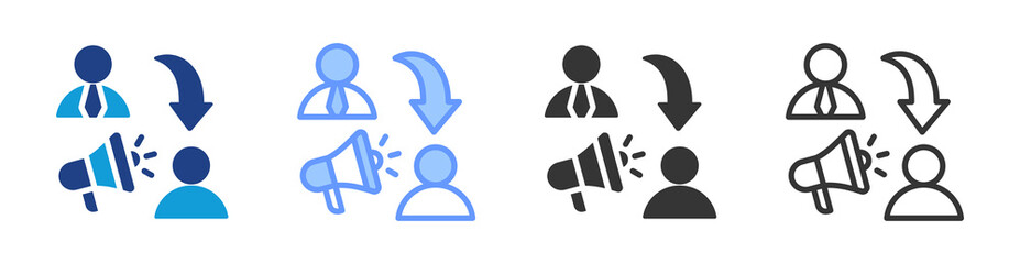 B2C Marketing icon set multiple style collection