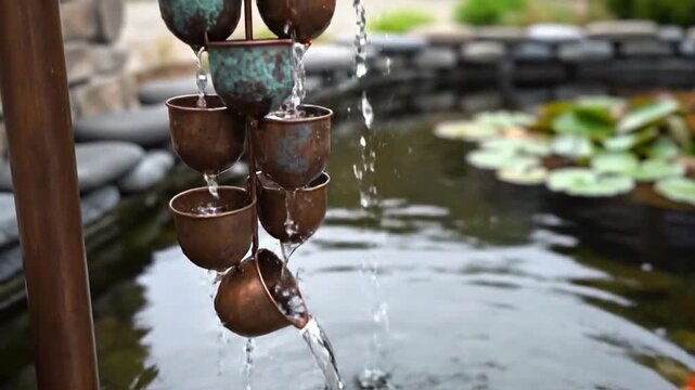 Water Feature Fountain in Garden.