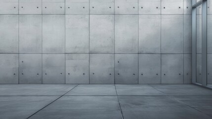 Obraz premium Modern Minimalist Interior with Concrete Walls and Floor Space