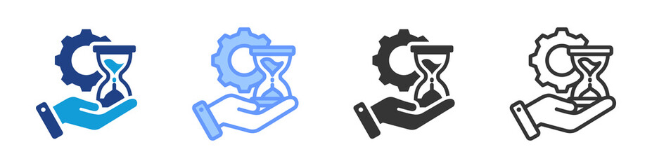 Time Management icon set multiple style collection