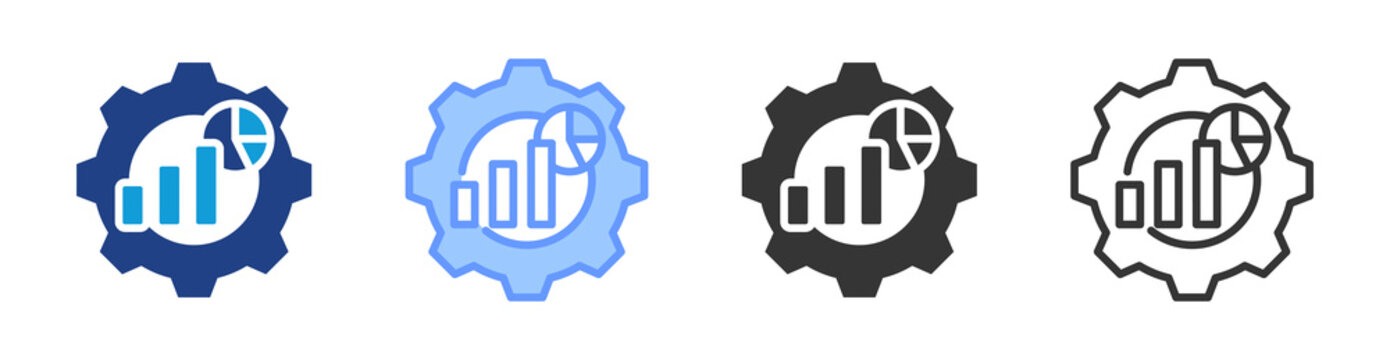 Statistical Process Control icon set multiple style collection