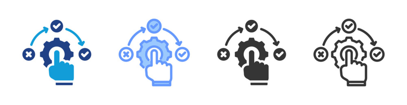 Corrective Action icon set multiple style collection