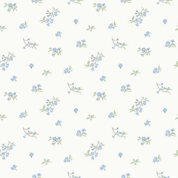 Flower pattern, ditsy Seamless floral pattern, small little flower background. Flower repeat pattern. fabric print,  surface design. Ditsy floral for home textile, wallpaper, fabric, fashion