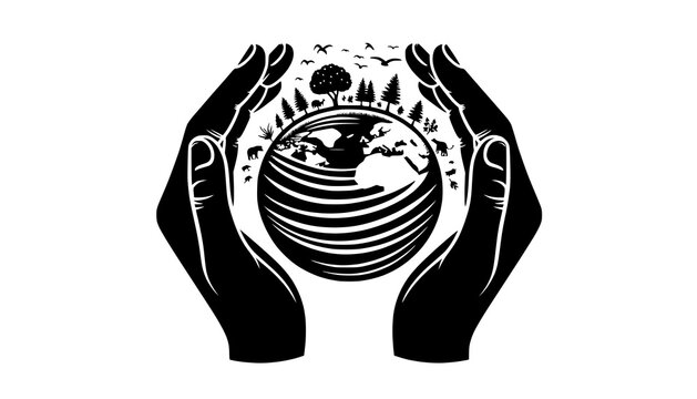 hand drawn vector illustration of a black cat