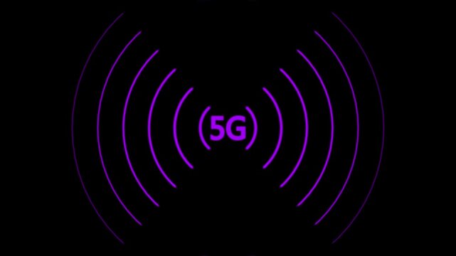 5 G Network Signal Animation Wireless Technology Communication Concept Futuristic Digital. 5 g network