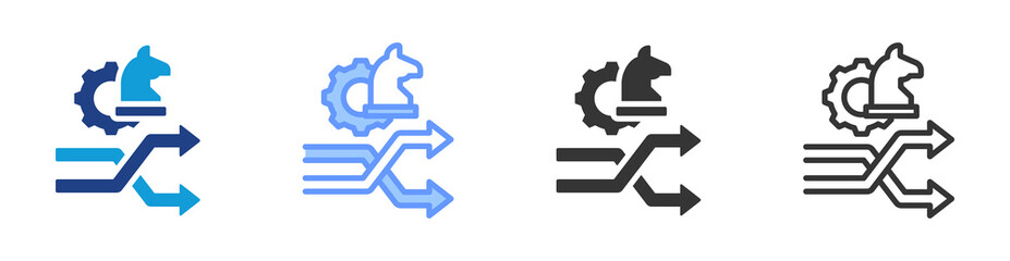 Change Management Strategy icon set multiple style collection