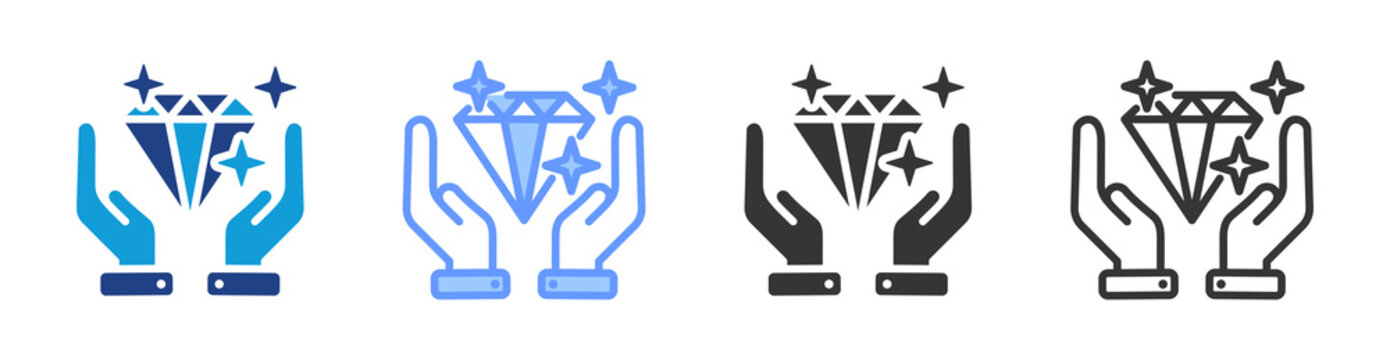 Value Proposition icon set multiple style collection